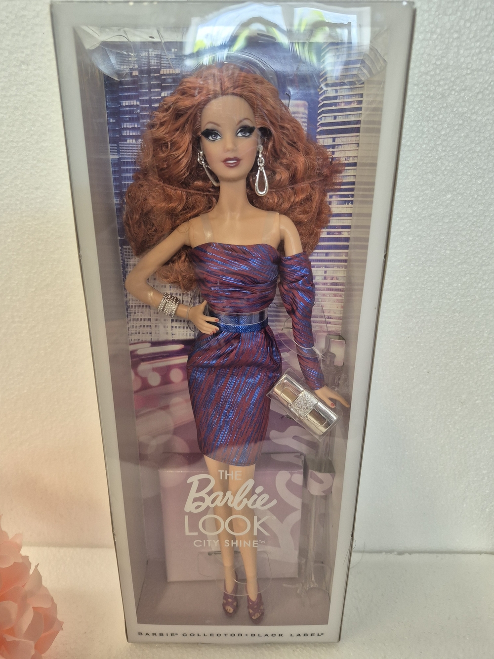 NRFB Barbie Black Label Look City Shine Red-Blue Dress Doll